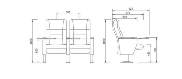 宽敞舒适歌剧院椅子